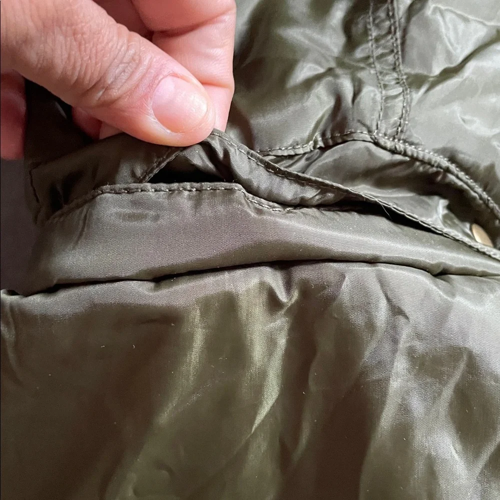 Janie & Jack Olive Green Hooded Jacket with removable Faux Fur Trim